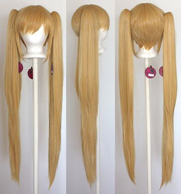 40/'/' Wavy Pig Tails Base White Cosplay Wig NEW