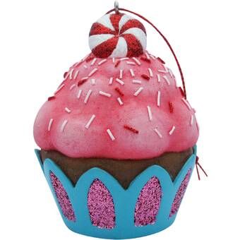 6 Piece Mini Dessert Hanging Figurine Ornament Set Christmas Tree Ornaments Cupcake Ornament Christmas Cupcakes
