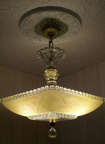 30 S Deco Lemon Yellow Ceiling Light Fixture Chandelier 114582898 Lights Art 30 S Deco Lemon Yellow Ceiling Light, Vintage Glass Ceiling Light Fixture Cover