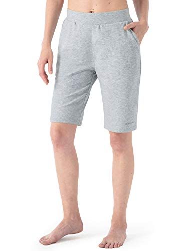 icyzone Short de Sport Taille Haute Femme Pantalon avec Poches pour Gym Yoga Course Tennis
