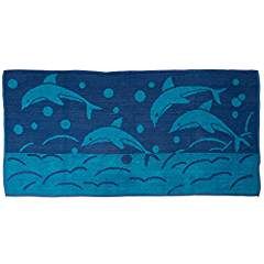 36x64 J/&M Home Fashions Fashion Colorful Beach Towel Soft Absorbent and Dry Fast for Swimming Pool Beach and Spa-Blue//Pink Sea