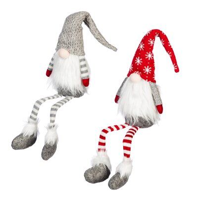 The Holiday Aisle 2 Piece Fabric Gnome Set Creative Christmas Gnomes The Holiday Aisle