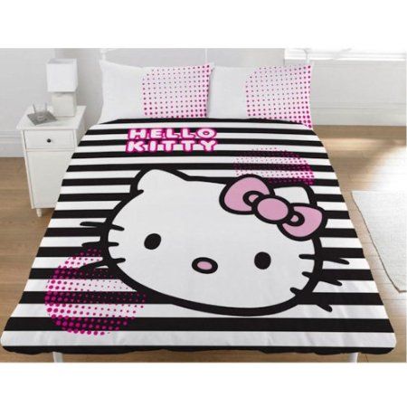 Hello Kitty black & white duvet | Hello Girls Hello Kitty Hearts DOUBLE Duvet