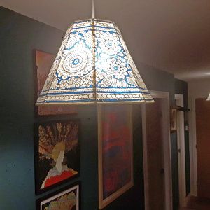 Black Mandala Large Floor Lamp Shade In Vintage Style Black Mandala Large Floor Lamp Shade In, Oversized Lamp Shades Floor Lamps