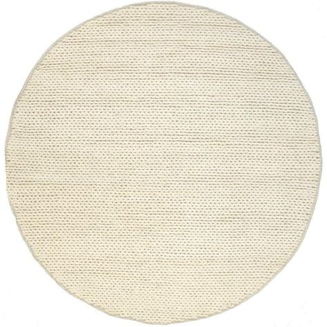 Nuloom Chunky Woolen Cable Off White 6 Ft X Round Area Rug