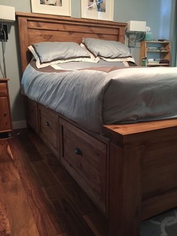Farmhouse Storage Bed With Drawers Diy Projects Frame Bedroom Furniture Designs Farmhouse Storage Bed With, Farmhouse Platform King Bed With Storage