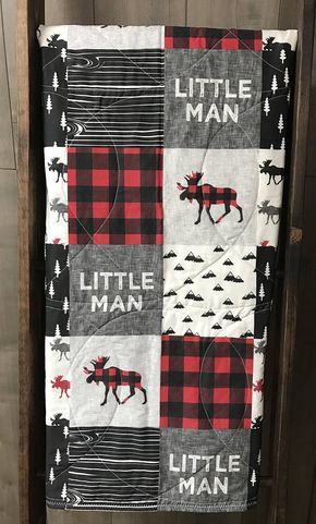Baby Adventure BlanketQuilt Baby Lumberjack Nursery BlanketQuilt,Moose,Bear,Arrows,Plaid,