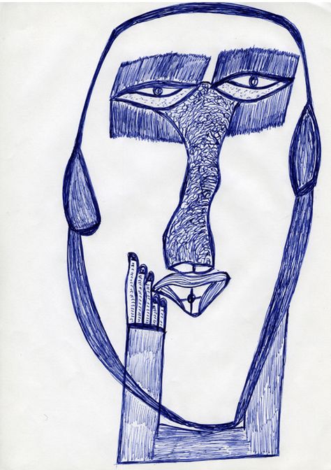 Ward P 3.1 Original drawing DIN A6 21 x 14.8 cm Outsider Brut Art abstract modern art figurative drawing outsider crazy