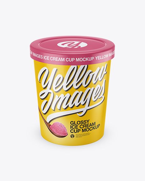 Download Download Glossy Ice Cream Cup Mockup Object Mockups