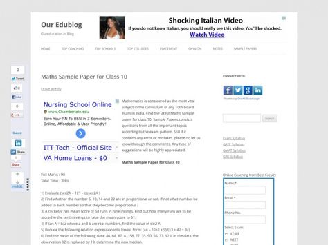 Maths Sample Paper for Class 10 Sample Papers Pinterest - sample paper Maths Sample Paper for Class 10 Sample Papers Pinterest - sample paper