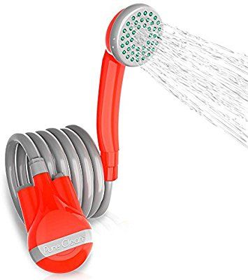 Com Pure Clean Upgraded 2018 Portable Camping Shower Battery Powered For Outdoors Pet Cleani Portable Camping Shower, Portable Outdoor Dog Shower Kit With Bucket