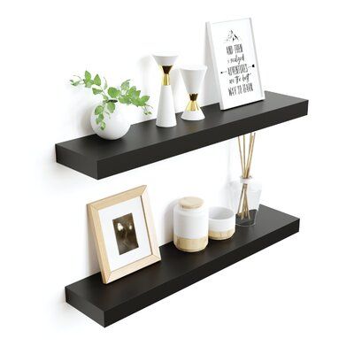 Ballucci Modern Floating 2 Piece Wall Shelf Set Wayfair In 2020 Wall Shelves Modern Floating Shelves Black Wall Shelves