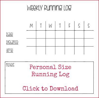 Weekly Chart in Personal Size printable Libretas y Diario - running log template Weekly Chart in Personal Size printable Libretas y Diario - running log template