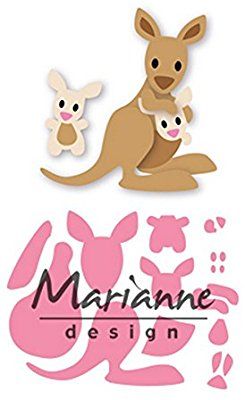 Metal Rosa Marianne Design Kangaroo and Baby collectables Plantillas de Corte elines Canguro y beb/é 150x210 para dise/ños intrincados y Detalles en Relieve en Manualidades en Papel
