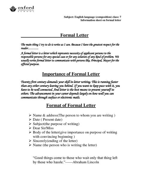 Official Letter Format TemplateOfficial Letter Business Letter