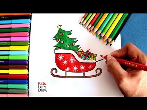 Cã Mo Dibujar El Trineo De Papa Noel Navidad How To Draw Santa Claus Sled Youtube Trineo De Navidad Dibujo De Navidad Arte De Manualidades Fáciles
