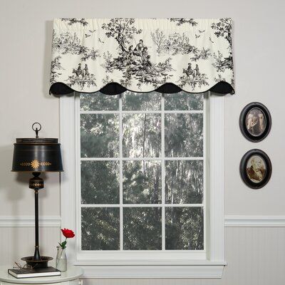 Traditions By Waverly Stripe Ensemble Scalloped Window Curtain Valance Walmart Com Window Valance Small Window Curtains Valance