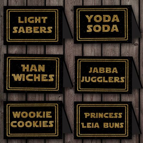 Star wars Food Labels, printable files, 8 labels, INSTANT DOWNLOAD, 4 pages | Star wars food ...