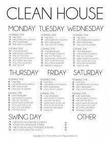 daily cleaning calendar