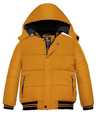 Wantdo Boys Padded Winter Coat Thicken Warm Puffer Jacket with Detachable Hood