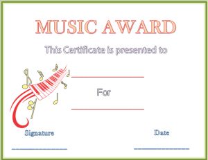 music awards certificates templates