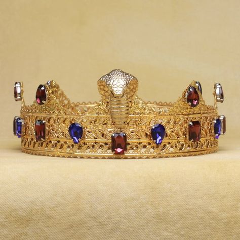 headdress Egyptian Headpiece men/'s crown Cleopatra viper tiara King Crown Egyptian crown XERXES Men/'s crown men crown male crown