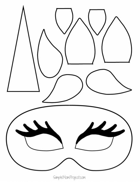 unicorn face masks with free printable templates in 2020 unicorn mask