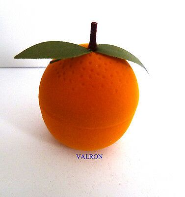 CUTE ORANGE FRUIT NOVELTY RING EARRING GIFT BOX CUTE ORANGE FRUIT NOVELTY RING EARRING GIFT BOX