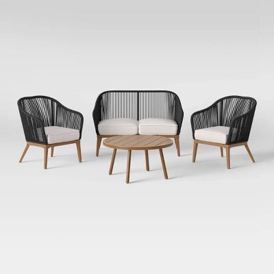 Purcell Wood Patio Loveseat Project 62 Seating Sets Patio Seating Sets Loveseat, Project 62 Outdoor Furniture