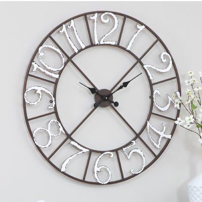 Ophelia Co Oversized Easterwood Metal Wall Clock Metal Wall Clock Oversized Wall Clock Wall Clock