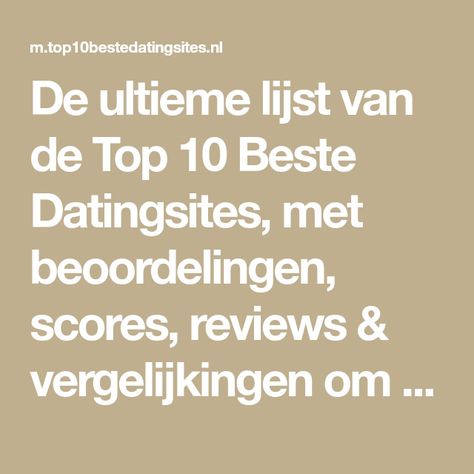 Wat is de beste datingsite van nederland