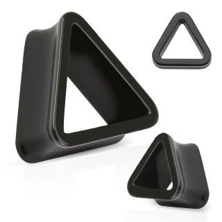 Acrylic Triangle Ear Plug Tunnel Clear White Plastic Expander Stretcher UK
