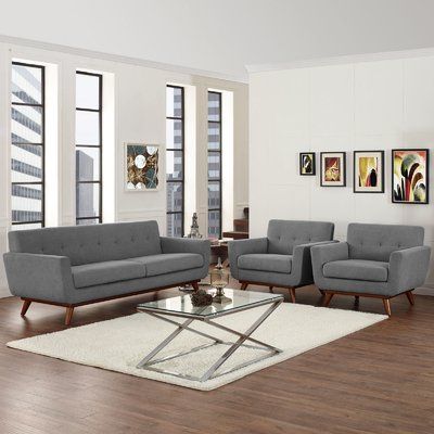 Allmodern Acevedo 3 Piece Standard Living Room Set In 2021 Black Living Room Decor Black Living Room 3 Piece Living Room Set