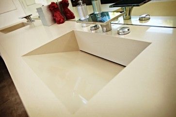 Caesarstone Quartz Vanity Top W Double Ramped Sinks Contemporary Countertops Bathroom Vanities Tops Quartz Countertops Bathroom Vanities, Double Bathroom Vanity With Quartz Top