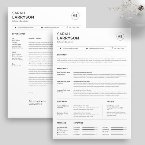 professional resume template resume template cv template etsy modern resume template