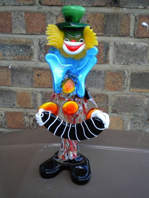 Murano Glass Clown with accordian | Klovn