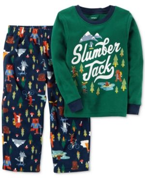 Carter/'s Toddler Boys/' 2 Pc Fleece Bear with ears Comfy Winter Pajama Set PJs