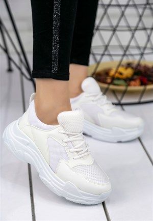2020 Gelin Spor Ayakkabi Modelleri Beyaz Platform Topuklu Tasli Sneakers Bayan Ayakkabi Topuklular Ayakkabilar