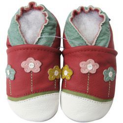Carozoo dinosaure bleu 2-3y Semelle Souple Cuir Bébé Chaussures