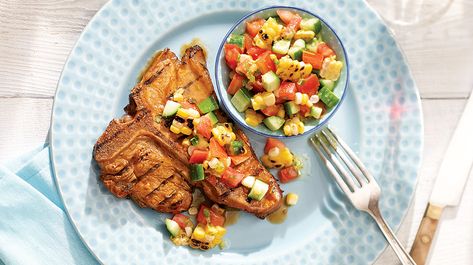 Cotelettes De Veau Et Salsa De Mais Grille De Stefano Faita