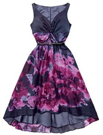 New Neiman Marcus Target Lela Rose Watercolor High Low Dress Silk Blend Womens 8