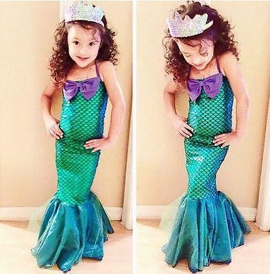 Princess Mermaid Dress Costume for Baby Toddler Girl