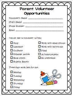 volunteer sign up form