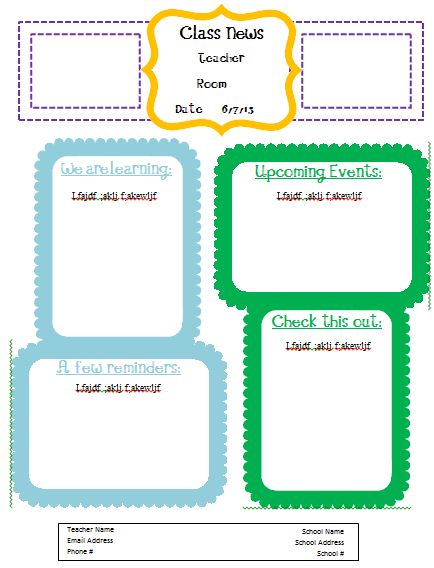 teachers newsletter template free newsletter template photo