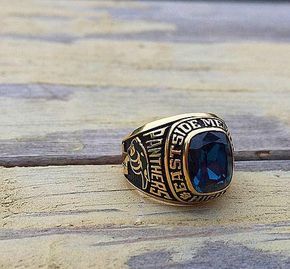 Class Ring Size 9.25 For Men 1980 Custer High School Collectable Ring 10K Yellow Gold Josten Milwaukee