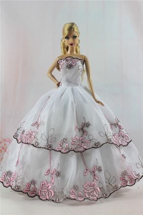 Lot 15 items= 5 Princes Dress//Wedding Clothes//Gown+10 shoes For 11.5in.Doll S03F