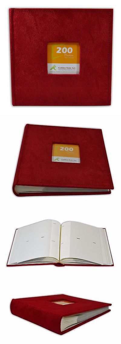 Holds 200 4/"x6/" Pictures Golden State Art Photo Album 2 Per Cl55058-9 Red