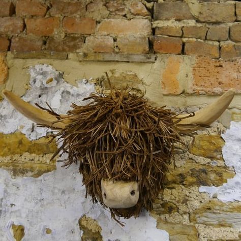 Highland Cow Wooden Wall Sculpture Sculptures - Voyage Wall Mounted Cow Head Highland Cow Wooden Wall Sculpture Sculptures - Voyage Wall Mounted Cow Head
