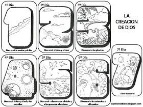 Educar Con Jesus Creacion Para Colorear La Creacion Para Ninos Dibujos De La Creacion Biblia Para Ninos