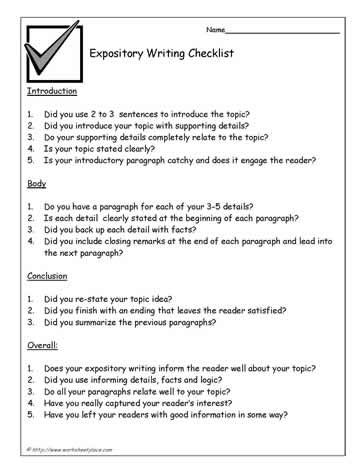 Expository-Writing-Checklist Writing Ideas Pinterest - student essay Expository-Writing-Checklist Writing Ideas Pinterest - student essay